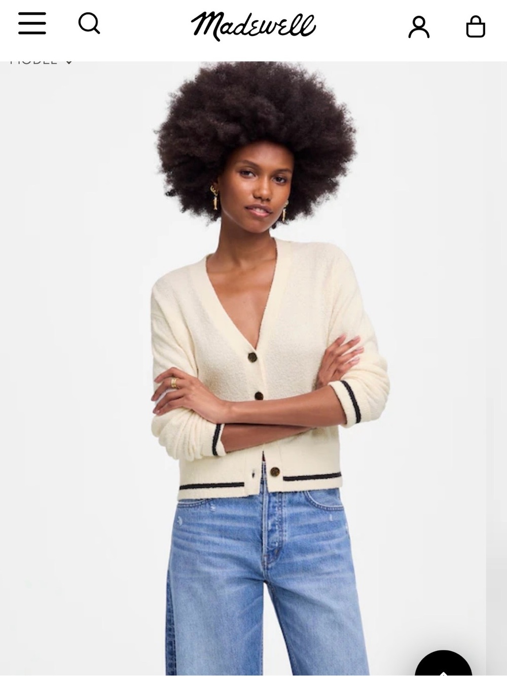 Madewell Women’s Bouclé-Knit Cardigan M